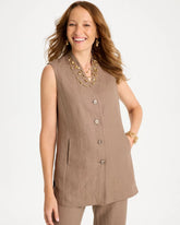 Chico's For Sale Topaz Smoke Long Linen Sleeveless Vest