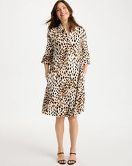 Chico's Online Chocolate Fondant Ponte Knit Flounce Sleeve Dress