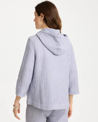 Chico's On Sale Blue Zenergy® Striped Gauze Jacket
