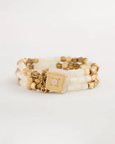 Chico's Discount Gold Set of 3 Pearl Treasure Stretch Bracelets