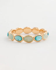 Chico's On Sale Light Blue Quartz Stone Large Stretch Bracelet
