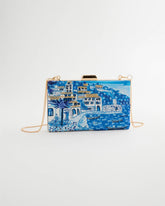Chico's Discount Blue Embellished Scenic Clutch