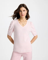 Chico's On Sale Sweet Blossom Space Dyed Ruched V-Neck Pullover Sweater