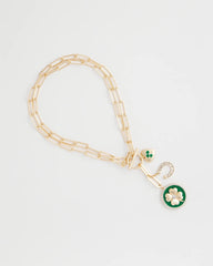 Chico's On Sale Green Lucky Charm Twice As Nice Necklace