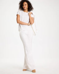 Chico's Online Alabaster Cotton Stretch Striped Cap Sleeve Tee