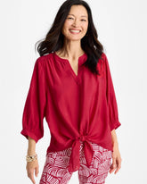 Chico's Sale Cherry Lush Tie-Front Top