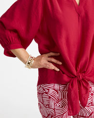 Chico's Sale Cherry Lush Tie-Front Top