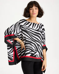 Chico's Sale Black Woven Animal Print Poncho