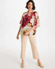 Chico's Online Ecru Boatneck Printed Poncho