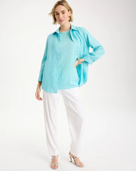 Chico's Sale Bondi Blue Linen Dolman Tee