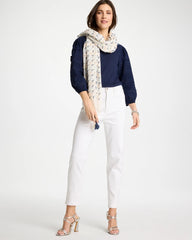 Chico's Sale Passport Blue Pintuck Puff Sleeve Tee