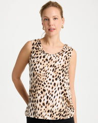 Chico's For Sale Black Animal Print Jersey Satin Tank Top