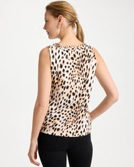 Chico's For Sale Black Animal Print Jersey Satin Tank Top