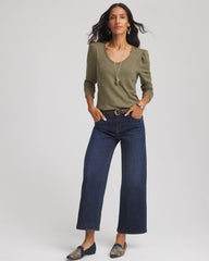 Chico's Online Nettle Leaf Slub Puff-Sleeve Tee