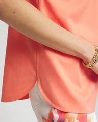 Chico's Online Sunset Peach No Iron™ Sleeveless Sateen-Stretch Shirt