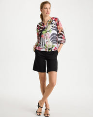 Chico's Discount Cherry Lush Georgette Lightweight Printed Blouse