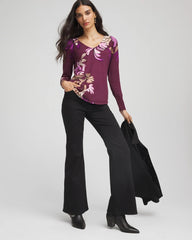 Chico's On Sale Deep Chianti Ella V-Neck Artisanal Pullover Sweater