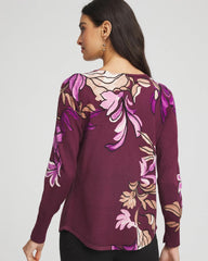 Chico's On Sale Deep Chianti Ella V-Neck Artisanal Pullover Sweater