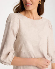 Chico's Online Smokey Taupe Etched Flora Balloon Top