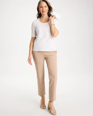 Chico's On Sale Alabaster Sequin Embroidered Floral Tee