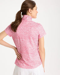 Chico's Outlet Calypso Coral Zenergy® UPF Geo Half Zip Polo