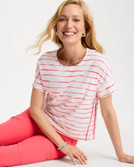 Chico's On Sale Calypso Coral Zenergy® UPF Striped Dolman Tee