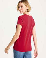 Chico's On Sale Cherry Lush Fireworks Tee
