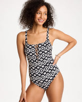Chico's Online Black/White Gottex Mantra Square Neck One Piece Swimsuit