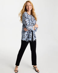 Chico's On Sale Travelers India Ink Travelers™ Collection Contrast Lined Lace Jacket
