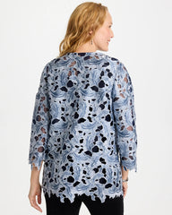 Chico's On Sale Travelers India Ink Travelers™ Collection Contrast Lined Lace Jacket