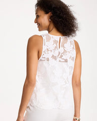 Chico's Sale Alabaster Petal Lace Applique Tank