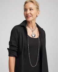 Chico's For Sale Silver Silvertone Long Beaded Necklace
