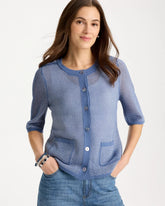 Chico's Sale Blue Haven Mesh Lady Jacket Cardigan