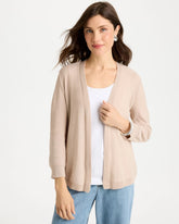 Chico's Outlet Smokey Taupe Sequined Summer Romance Cardigan