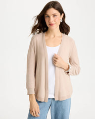 Chico's Outlet Smokey Taupe Sequined Summer Romance Cardigan