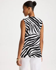 Chico's On Sale Black Zebra Refined Crewneck Sweater Vest
