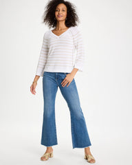 Chico's Online Alabaster Metallic Striped Pullover Sweater