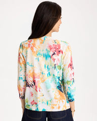 Chico's Online Calypso Coral Printed Summer Romance Cardigan