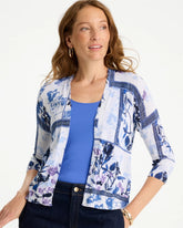 Chico's Outlet Alabaster Summer Romance Botanical Cardigan