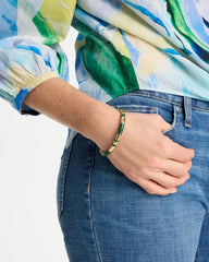 Chico's Discount Green Green Enamel Hinge Bangle