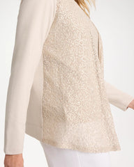 Chico's Discount Smokey Taupe Knit Sequin Cardigan