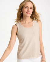 Chico's Outlet Smokey Taupe Knit Sequin Tank