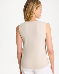 Chico's Outlet Smokey Taupe Knit Sequin Tank