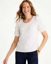 Chico's For Sale Alabaster Knit 3D Sleeve Tee