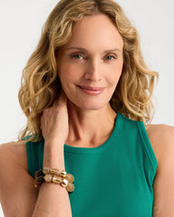 Chico's Outlet Topanga Green High Neck Rib Tank