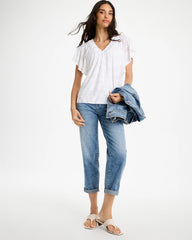 Chico's Sale Alabaster Burnout Floral Tee