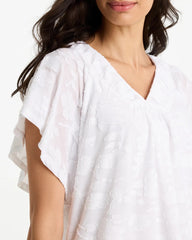 Chico's Sale Alabaster Burnout Floral Tee