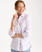 Chico's Discount Orchid Mist No Iron™ Stretch Striped Shirt