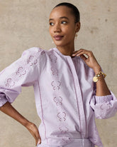 Chico's Outlet Orchid Mist Embroidered Top