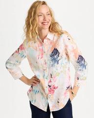 Chico's Online Calypso Coral No Iron™ Linen Printed Shirt
